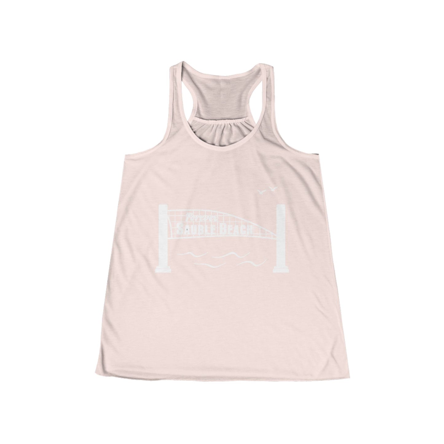 ForeverSauble Women's Flowy Racerback Tank with Bridge Design, Summer Top, Gift for Her, Beachwear, Vacation Outfit