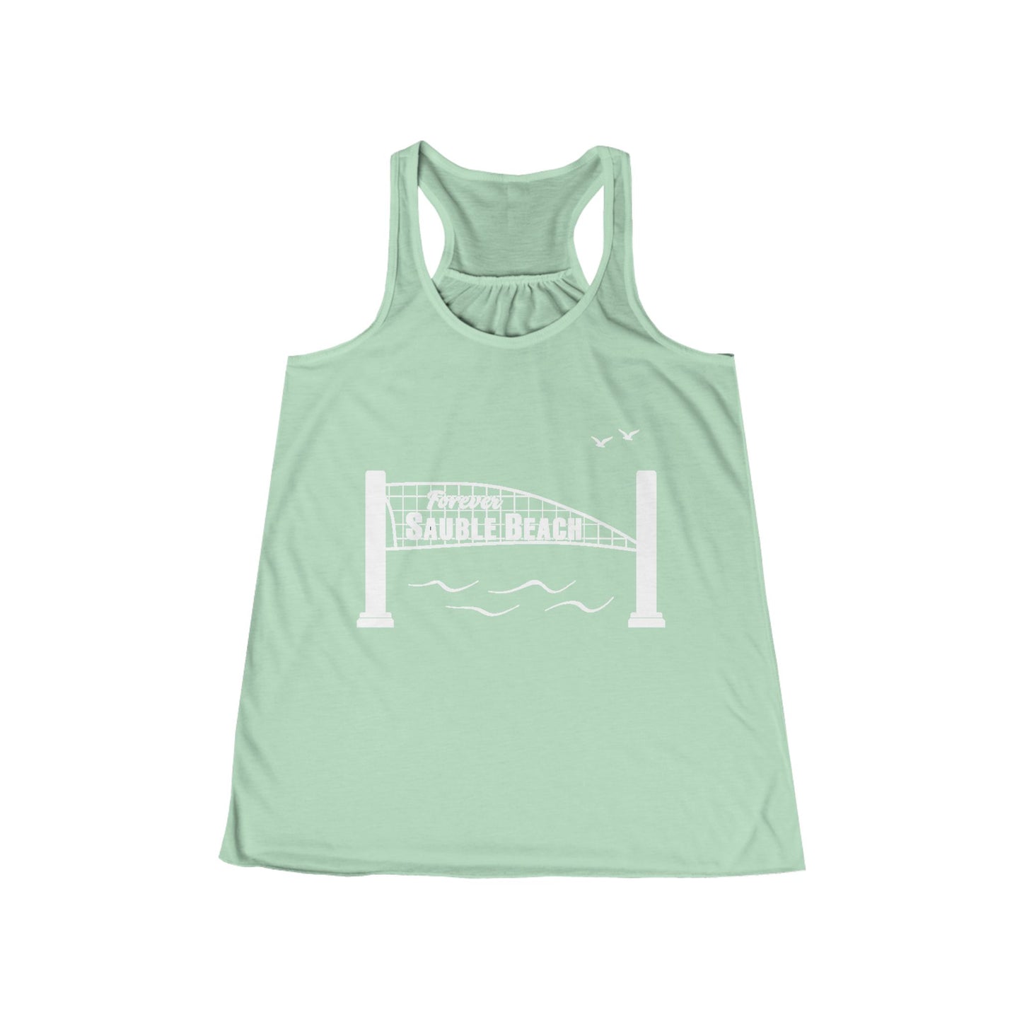 ForeverSauble Women's Flowy Racerback Tank with Bridge Design, Summer Top, Gift for Her, Beachwear, Vacation Outfit