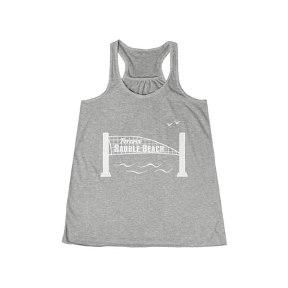 ForeverSauble Women's Flowy Racerback Tank with Bridge Design, Summer Top, Gift for Her, Beachwear, Vacation Outfit