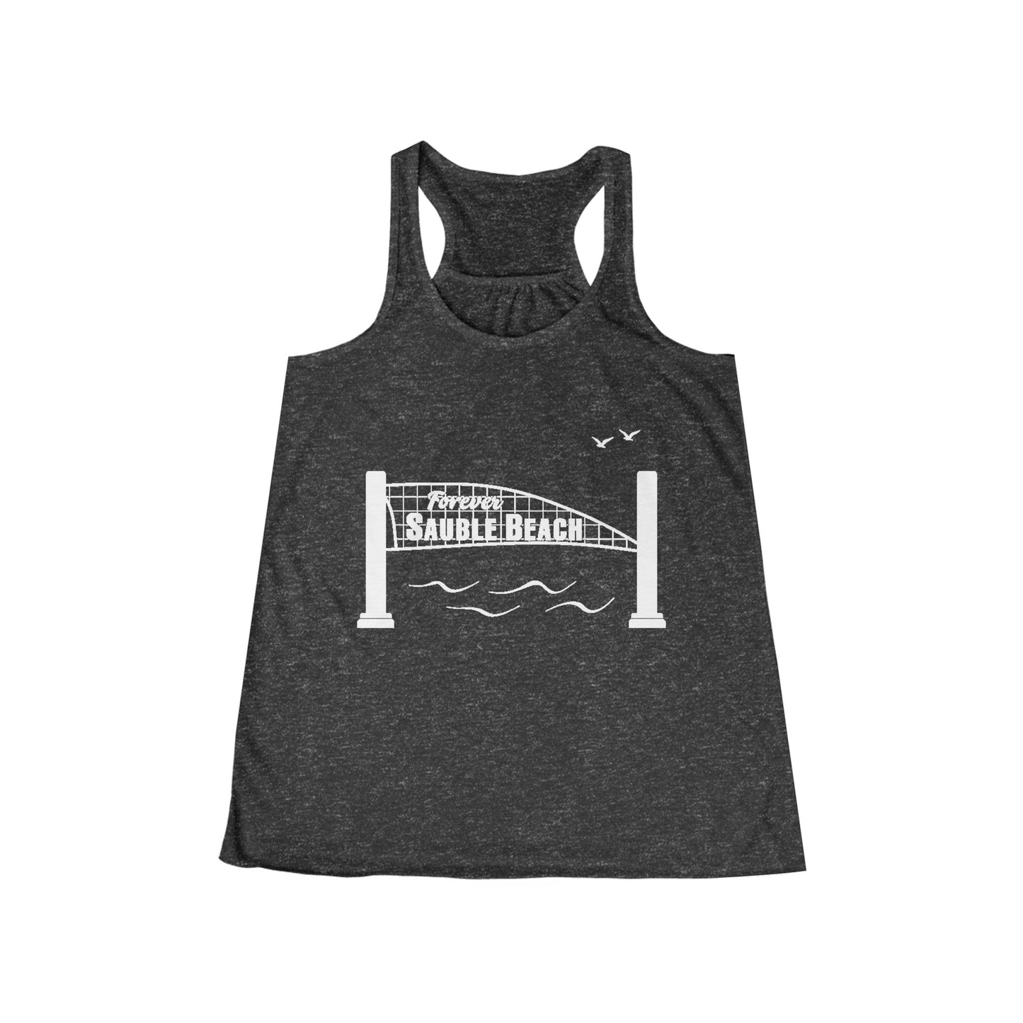 ForeverSauble Women's Flowy Racerback Tank with Bridge Design, Summer Top, Gift for Her, Beachwear, Vacation Outfit