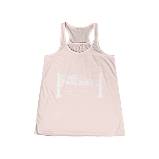 ForeverSauble Women's Flowy Racerback Tank with Bridge Design, Summer Top, Gift for Her, Beachwear, Vacation Outfit