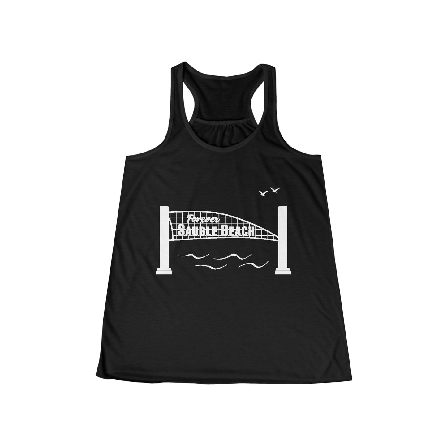 ForeverSauble Women's Flowy Racerback Tank with Bridge Design, Summer Top, Gift for Her, Beachwear, Vacation Outfit